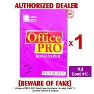 OFFICE PRO Bond 16 Bond Paper Papers A4 Size 8.25x11.75in Sub. 16 OFFICEPRO PINK Label - 1 Ream