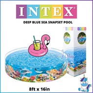 INTEX 8 feet x 18 inches Pool Set Snap BLUE DEEP BLUE|HUSHABUY