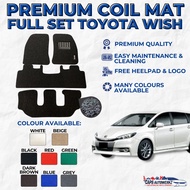 TOYOTA WISH Premium Customized Single Color Coil Car Mats | Car Floor Mats / Carpet Carmat