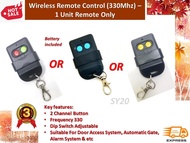 330Mhz 2 Channel Autogate Door Wireless Remote Control DIP Switch Auto Gate Controller (Battery included)