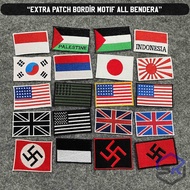 Flag Patch, embroidered emblem, all flag motif, uniform patch, additional accessories, iron patch, b