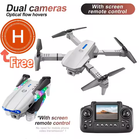 White Gray E88 E99 Mini Drone E88D E99D Lighting Screen Control HD Camera Optical Flow Fixed Height 