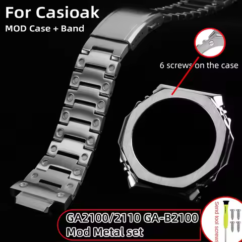GA2100 mod kit for G-shock GA-2100 GA2110 case ga2100 2110 bezel stainless steel strap metal bracele