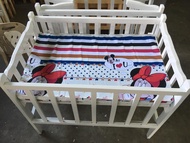 white crib adjustable and uratex