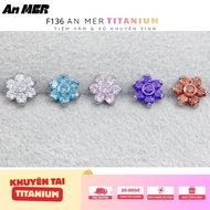 Titanium F136 Zircon Flower Earrings - An MER