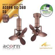 Ceiling Fan Wall Mount Corner Fan Acorn DC360 Sand-Gold Remote Control 360 Degree SG 2Year Warranty