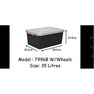 CENTURY STORAGE BOX WITH WHWWL 35L-BLACK/GREY 7996BC