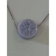 #J812-1 100% Natural Grade A Purple Jadeite Pendant H16.5m (FreeNecklaceChain)