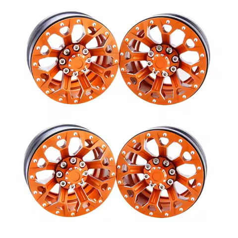 BCVB3-4Pcs 1.9 Inch Metal Beadlock Wheel Rims for Jeep Wrangler,Orange