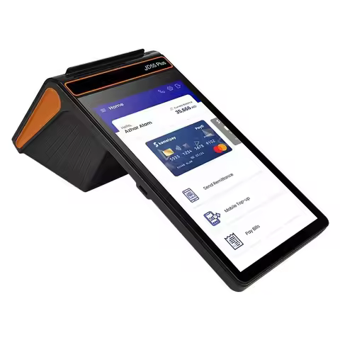 POS Terminal 8 inch Android 13 with 80mm Printer Loyverse Desktop POS 4G WIFI BT Connection 2D Scann