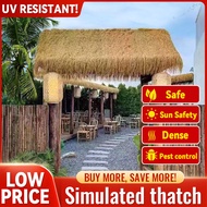 Artificial Thatch Grass Roof 1m×5m to 2m x 10m Fireproof Synthetic Straw Roofing Decor Scenic Area