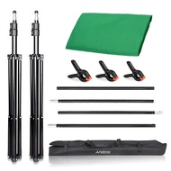 Andoer 6.6 x 10ft Green Screen Stand Kit Washable Polyester-Cotton Fabric Chromakey Photography Back