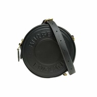 Burberry 黑色牛皮全皮徽標圓餅包