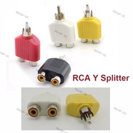 RCA Connector Y Splitter AV Audio Video Plug Converter 1 Male to 2 Female Adapter Kit AV Jack RCA Plug To Double Cable  F@SG
