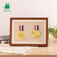 [Kesoto] Medal Display Frame Wood Grain A4 2 Medals