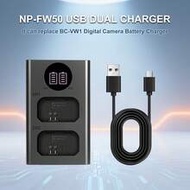 NP-FW50 USB Dual Slot Rechargeable Battery Charger, Compatible With Sony NP-FW50 Battery, DL-FW50 LE