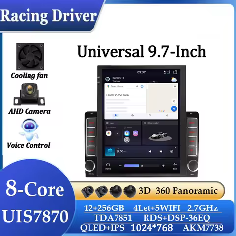 UIS7870 2Din Android 13 Wireless CarPlay Android Aauto Car Radio Multimedia GPS Universal 9.7" Verti