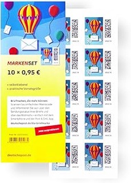 Pack of 10 0.95 EUR 95 Cent Mint NH Self-Adhesive Stamps, Frankaturware Brand Set (Motif: World of L