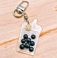 台灣美食印象珍珠奶茶窯燒玻璃鑰匙圈 珍珠奶茶 台灣伴手禮