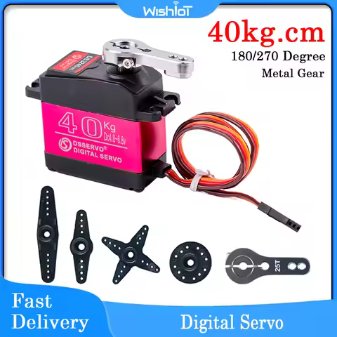 40kg.cm Digital Servo Large Torque Full Metal Gear IP66 Waterproof 270 Degree with 25T Servo Arm For