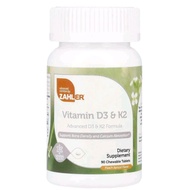 Zahler วิตามิน D3 และ K2 รสพีชแอปริคอท Chewable type แบบเคี้ยว 90 เม็ดวิตามิน D3 5000IU
วิตามิน K2 1