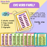 2 letter words and CVC word family vocabulary Cards short vowels long vowels blends and digraphs