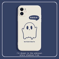 Cute ghost white straight edge iPhone 13 Pro Max case for iphone 7 iphone 7plus 8 plus iphone X Xr Xs iPhone 11 12 PRO MAX case