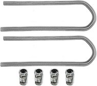 44" Chrome Stainless Steel Flexible Universal Heater Hose Kit w/Polished Cap