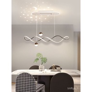 ‍🚢Minimalist Creative Star Air Top Dining Room Chandelier Modern Light Luxury Dining Table Bar Bar Long Lamp New Leaf-Fr