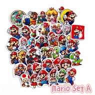 Super Mario Bros Stickers 40pcs Waterproof PVC Cartoon Decals for Laptop Tumbler Helmet Pelekat Supe