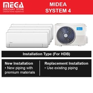 MIDEA SYSTEM 4 AIRCON & FREE INSTALLATION / FREE $150 NETS CARD BY MIDEA