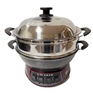 SAST Multifunctional Large Switch Electric Food Warmer   New Cast Iron Non-Stick Electric Wok Real Stainless Household Electric Hot Pot