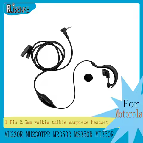 RISENKE-G Shape Walkie Talkie Earpiece for Motorola cobra,2.5mm, 1Pin, Tlkr, Tlkr-t7, T80, T82, Extr
