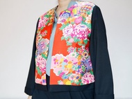 KIMONO CREW NECK JACKET - 使用古董和服布料製成的獨一無二圓領外套