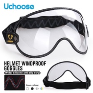 ™ SOMAN หมวกกันน็อคมอเตอร์ไซค์ Bubble Shield Visor Lens แว่นตากันแดด Goggles อุปกรณ์เสริม Fit All Vintage Retro Open Face Half Helmet