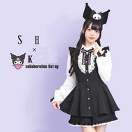 ▪現貨▪新款日單SECRET HONEY Sanrio KUROMI 地雷系蕾絲花邊領套裝SETUP