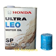 100% Original 4 Liter Honda Ultra LEO SP 0W-20 0W 20 Engine Oil Motor Oil Honda Original With Filter