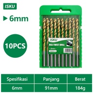 ISKU Mata Bor Set HSS 3-12mm Mata Bor Beton Besi Kayu Set 10pcs/5pcs Drill Bits Set