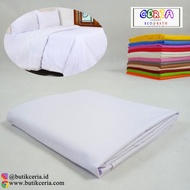 bahan kain seprei bedcover polosan -putih
