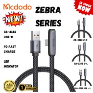 【1Yr Waranti】MCDODO Zebra Series Type-C Cable 1.2m 1.8m Compatible for 36W Type-C CA 279 334 335 336