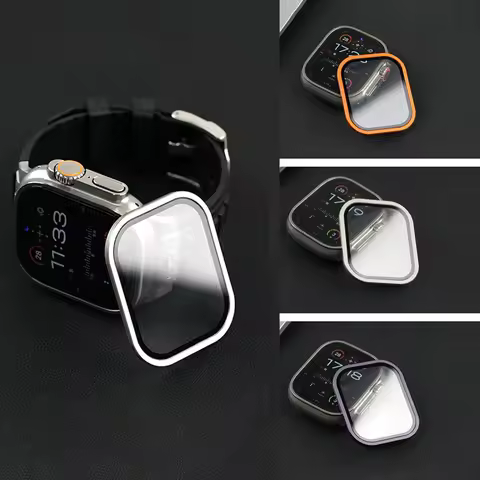 Tempered Glass for Apple Watch Ultra 49mm Titanium Metal Frame Anti-Scratch film for Series Ultra 3 
