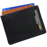 HAMMER ANVIL Mens Minimalist Front Pocket Wallet RFID Safe Leather Easy Pull Tab Black