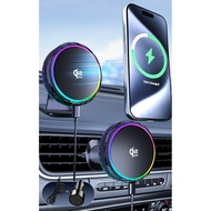 25W MagSafe Compatible Car Mount Charger with Air-Cooled, 3500gf Magnetic Phone Holder for iPhone an