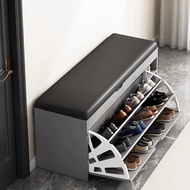 [48H Shipping] Home entrance shoe changing bench with seating and shoe rack, flip-up shoe cabinet wi
