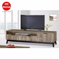 TV Console Oak + Black TV Cabinet