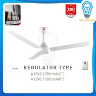 KDK K15VO / K12VO 5 Speed Regulator Ceiling Fan 60'' (White / Brown)