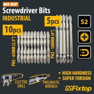 DIY Online4u - FIXTOP PHILLIPS SCREWDRIVER BIT PH2 INDUSTRIAL GRADE S2 STEEL WITH STRONG MAGNETIC TI