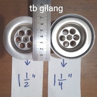 afur saringan lubang pembuangan wastafel bak cuci piring stainless - drat 1 1/2 