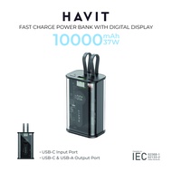 HAVIT HVPWB-PB94 10000mAh PD20W USB-C + 22.5W USB-A Fast Charge Power Bank with Digital Display