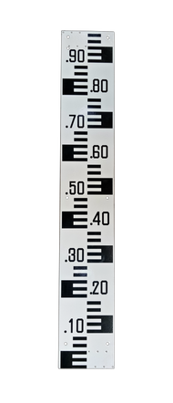 แผ่นวัดระดับน้ำ แบบเรียบ 1 เมตร [สต๊าฟเกจ Staff Gauge]